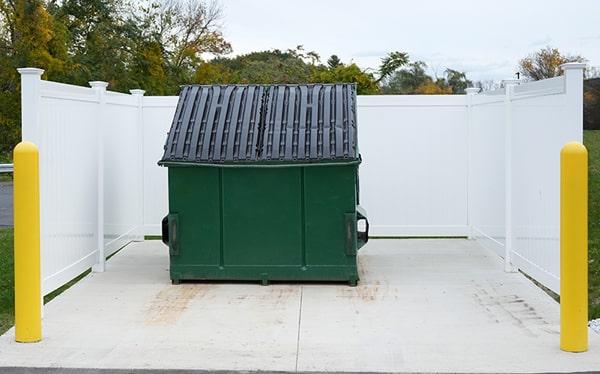 commercial dumpsters restricts certain materials from being put in their dumpsters, including hazardous waste and electronics